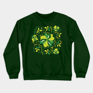 Three Leaf Clovers Spring Floral Pattern Crewneck Sweatshirt